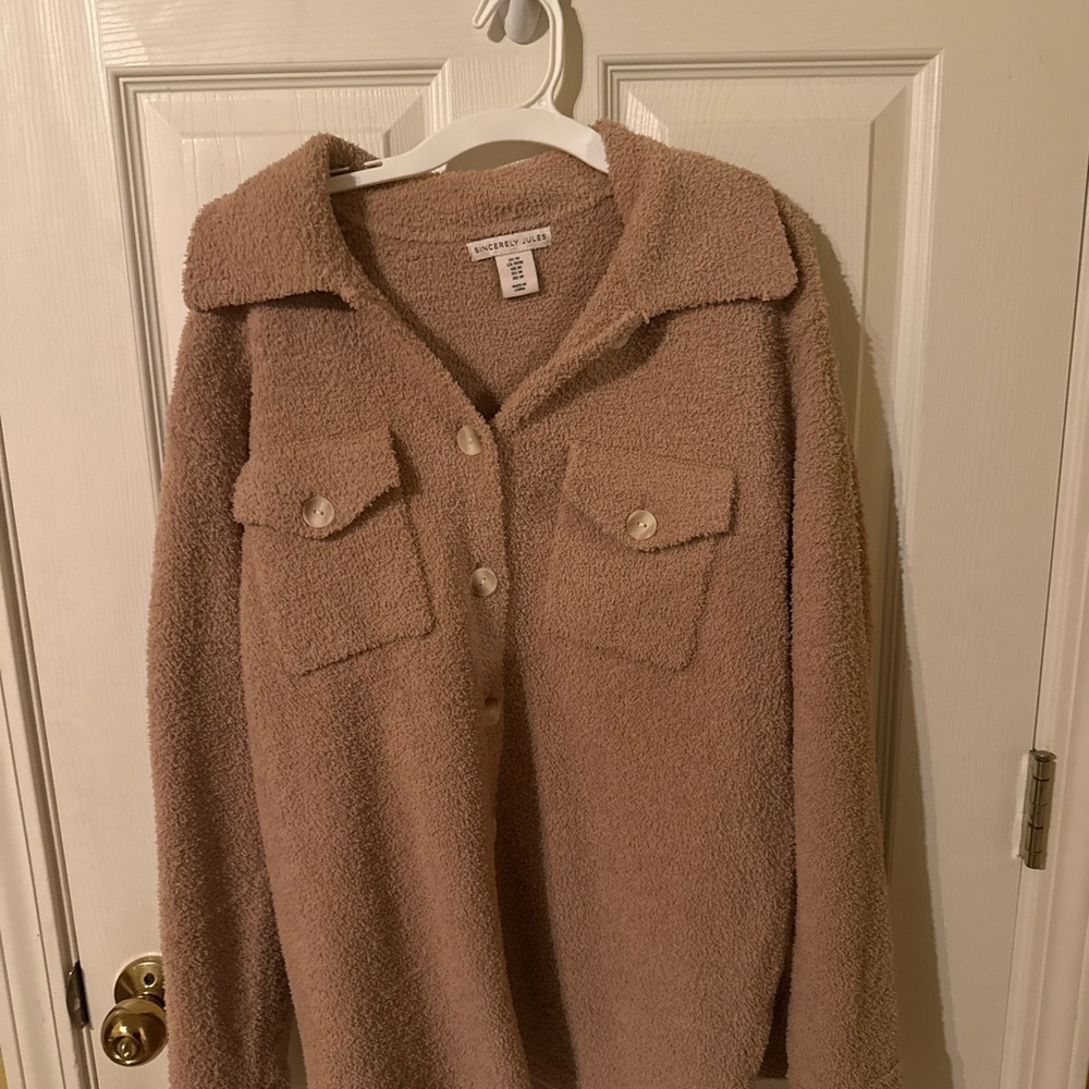 Sincerely Jules Tan Teddy Button Down
